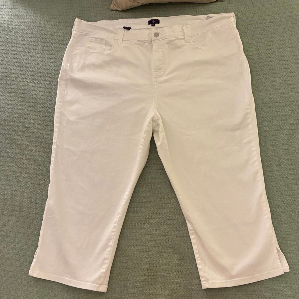 NYDJ 22W Capri Cropped Jeans‎ White Denim